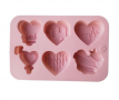 6 вида сърце сърца интересни дълбок силиконов молд форма калъп шоколад сапун гипс и др, снимка 4
