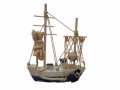 Лодка Ahelos, Рибарска, Дървена, 20х15 см., снимка 1 - Морски сувенири - 41666474