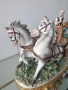 Capodimonte скулптура 45см/Каподимонте стара голяма порцеланова фигура-композиция/карета-любовници, снимка 8