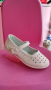 Официални розови кожени  обувки с лепенка, снимка 1 - Детски обувки - 44527009