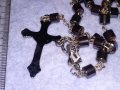 РИМОКАТОЛИЧЕСКА ОГЪРЛИЦА МОЛИТВЕНА БРОЕНИЦА ХЕМАТИТ със СРЕБРИСТИ РАЗПЯТИЕ и ДВУСТРАННА ИКОНКА 26370, снимка 5