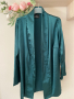 Сатенена елегантна зелена наметка лятно сако блейзер дизайнерско дизайнер Дидо Георгиев one size , снимка 3