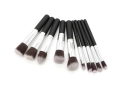 Четки за грим - 10 броя с дървени дръжки и глави от мек косъм HZS47, снимка 15