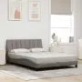 vidaXL Рамка за легло без матрак Hanko, таупе, 140x190 см плат, снимка 2