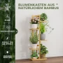 Бамбуков цветарник, поставка за растения, натурален цвят, пет нива, снимка 4