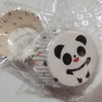 24 бр хартиени капсули панда мече кошнички за кексчета мъфини парти, снимка 1 - Други - 44419413
