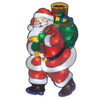 4227 Светеща коледна украса Дядо Коледа с LED светлини, 45 см, снимка 4 - Декорация за дома - 42683597