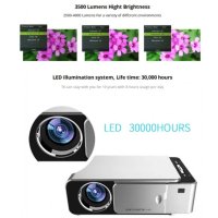 Видеопроектор Bigshot, T6, LED видео проектор, TFT LCD, Сребрист, снимка 5 - Лед осветление - 44465674