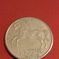 Две монети 1 крона 1962г. Норвегия / 19 нови пенса 1976г. Англия Елизабет втора 34838, снимка 3 - Нумизматика и бонистика - 44322709