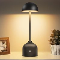 Toowell Акумулаторна настолна нощна лампа сензорна димируема, черна, снимка 4 - Настолни лампи - 44499609