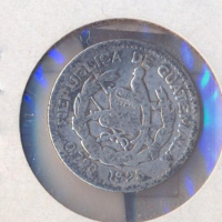 Гватемала 5 сентавос де кетцал 1925 година, сребърна, снимка 2 - Нумизматика и бонистика - 44745055
