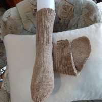 Ръчно плетени мъжки чорапи от вълна, размер 39, снимка 2 - Мъжки чорапи - 39797291