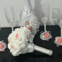 Сватбени чаши, снимка 2 - Сватбени аксесоари - 44143615