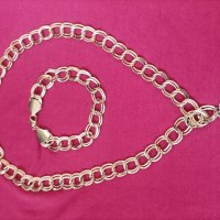 Дамски ланец ( колие ) + гривна + висулка във формата на сърце, снимка 5 - Колиета, медальони, синджири - 41461896