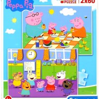 Пъзел Пепа Пиг Clementoni SuperColor Peppa Pig 2 в 1 - 2 пъзела по 60 части , снимка 4 - Игри и пъзели - 41601539