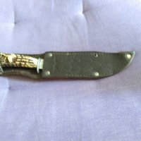 Fes Rostfrei немски нож от соца с калъф естествена кожа за колан 185х100мм, снимка 18 - Ножове - 41658641