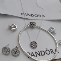 Сребърен комплект Pandora , снимка 1 - Гривни - 44739575