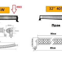 Mощен Лед бар/LED BAR, Прав/Извит 80см, 405W, снимка 1 - Аксесоари и консумативи - 44493272