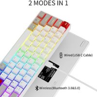 Нова Безжична механична клавиатура Bluetooth RGB подсветка за игри геймър, снимка 1 - Клавиатури и мишки - 42001337