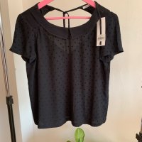 Нова черна блуза размер S, снимка 6 - Тениски - 41328743