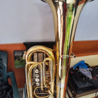 Music Mayer Landau Bb-Tuba 4RV /Germany/ - Брас Б-Туба 4/4 с мек професионален калъф, снимка 4 - Духови инструменти - 44840842