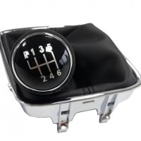 Топка за скоростен лост с маншон подходяща за VW / Seat с 5/6 скорости - черен конец, снимка 1 - Аксесоари и консумативи - 34838728