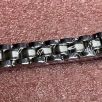 Дамска верижка за часовник / silver-flat, 14mm, Curved, снимка 1 - Дамски - 42024658