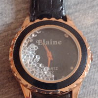 Дамски кварцов часовник ELAINE много елегантен с кожена каишка - 76841, снимка 1 - Дамски - 36242626