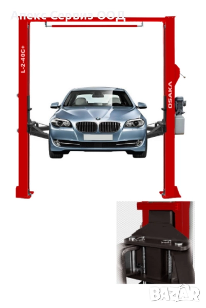 Двуколонен подемник с горна с-я OSAKA L-2-40C+ ,4 т. мех. и ел. контри, снимка 1