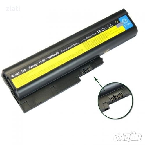 Батерия 5200mAh за лаптоп Ibm/Lenovo T60,T60p,T61,R60,R500,T500,W500, снимка 1