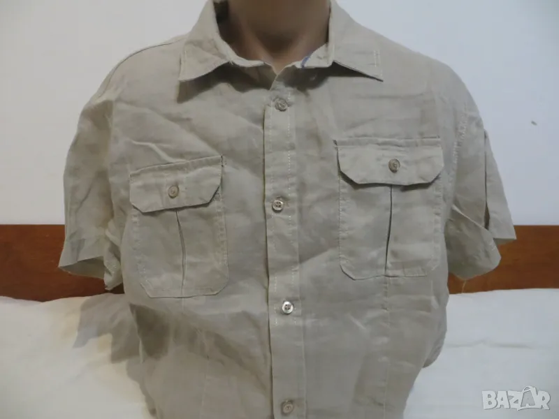 Мъжка риза с къс ръкав от лен Laundry, снимка 1