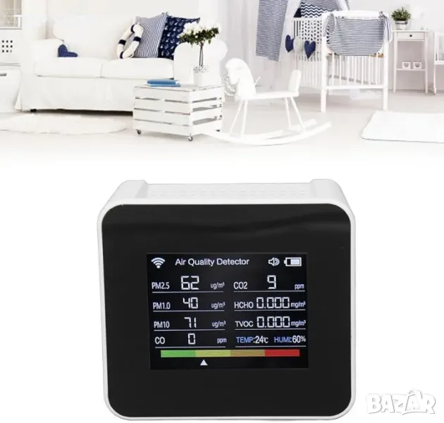 Многофункционален детектор за качество на въздуха Бърза реакция, снимка 1