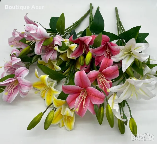 Изкуствени стръкове с лилии, снимка 1