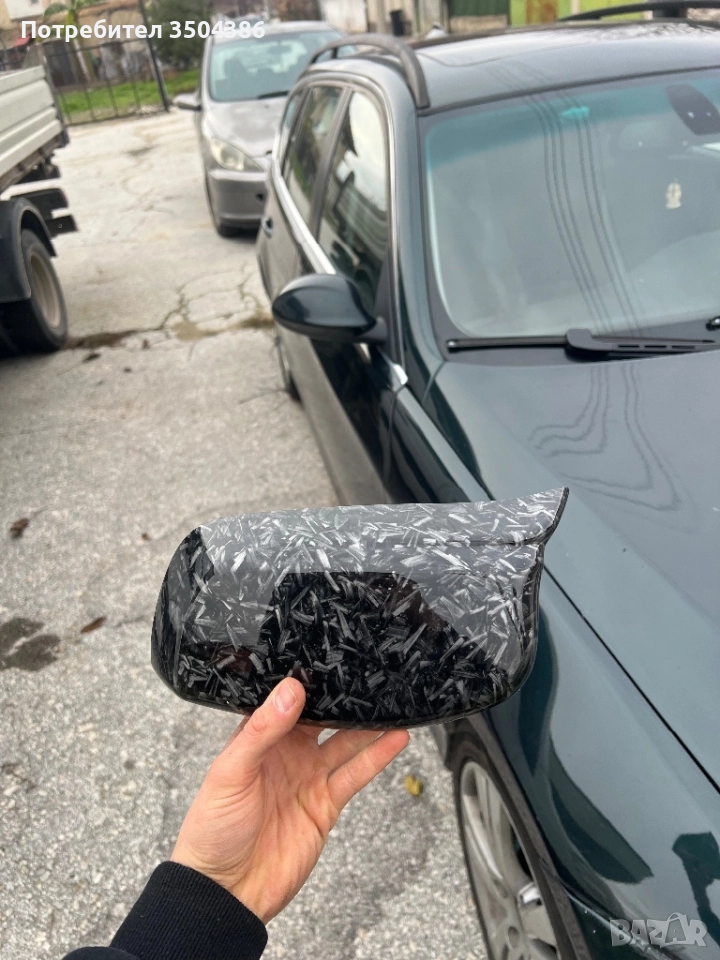 Батман кпаци за огледала кован карбон бмв е60 , снимка 1