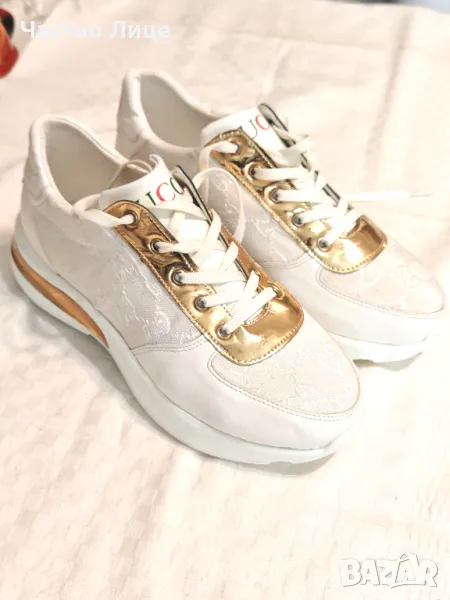 Оригинални Италиански Дамски Маратонки GUCCI със Златни Елементи 38 р-р, снимка 1