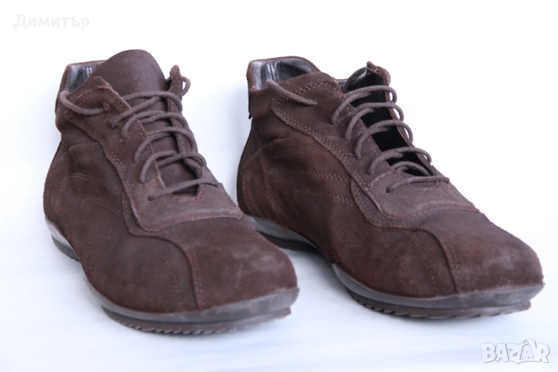 Кафяви велурени обувки FREEMOOD, снимка 1