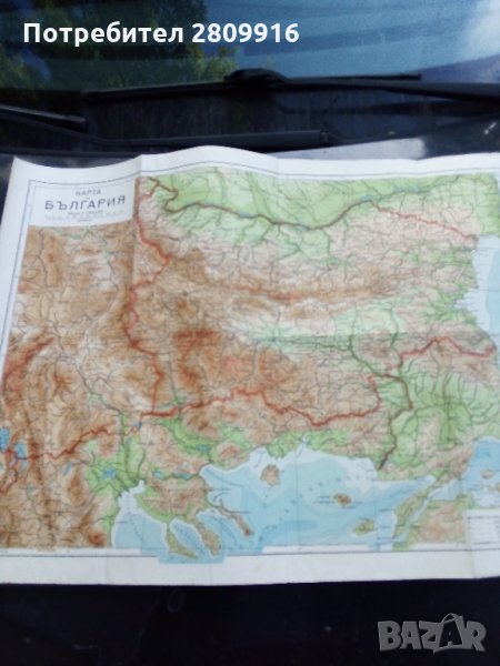 Стара карта на България 1936г, снимка 1