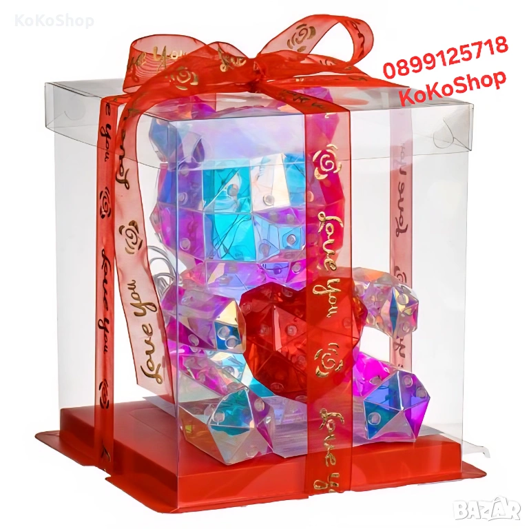 Светещо мече със сърце в луксозна кутия – романтичен подарък, снимка 1