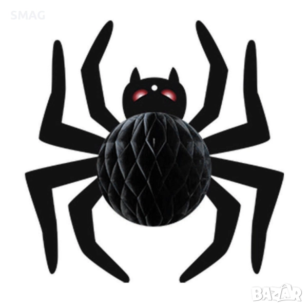 Halloween / Хелоуин хартиена декоративна паяк – 18,5x18,5см_1255232, снимка 1
