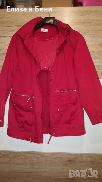 широко шлиферче яке Кока Кола цвят червено с качулка Gina Benotti, снимка 1