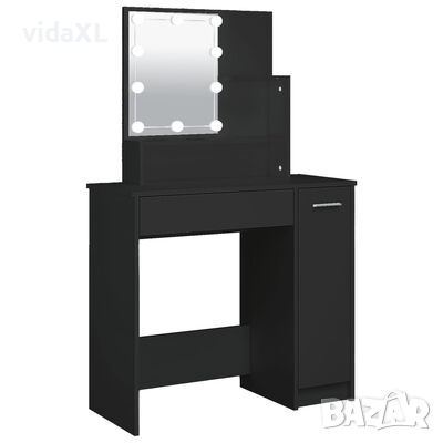 vidaXL Тоалетка с LED осветление, черна, 86,5x35x136 см(SKU:808811, снимка 1