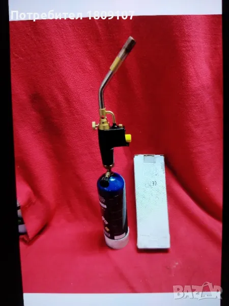 Нова Газова горелка с пиезо запалване и зареждаща се бутилка 1.300 л, снимка 1