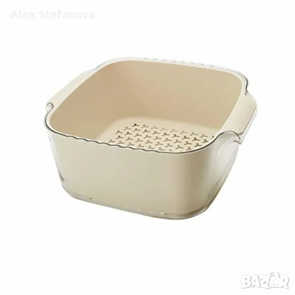 Многофункционална купа с гевгир 4 в 1 – за измиване, отцеждане и съхранение, снимка 1