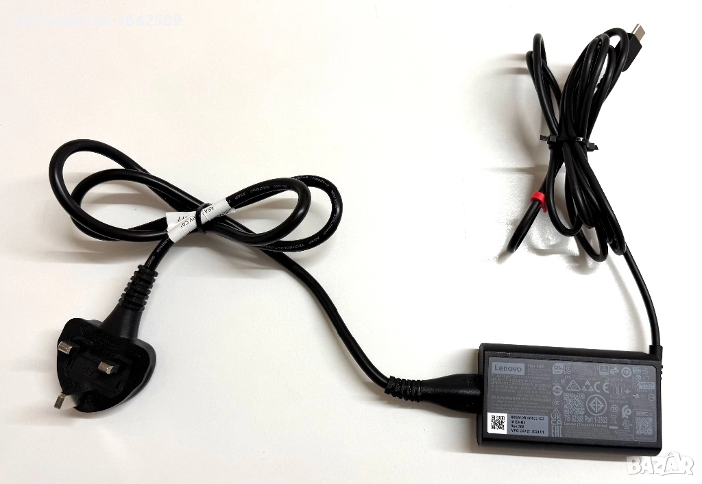 Оригинално зарядно за Лаптоп Lenovo ADLX65YSLC3A  Type C, снимка 1
