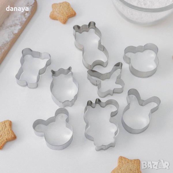 3742 Метални форми за сладки Животни, 8 броя, снимка 1