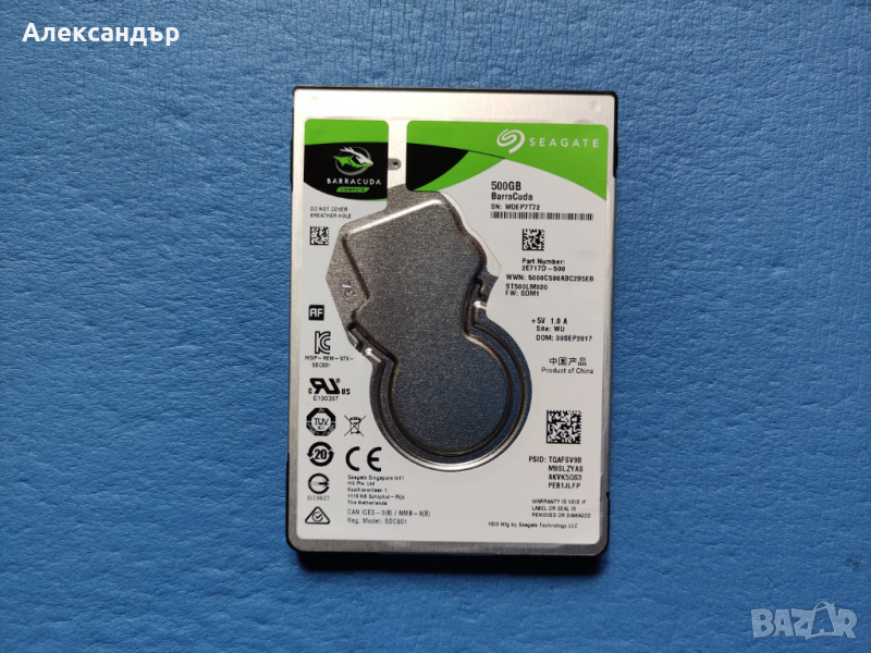 Seagate ST500LM030 500GB SATA 6Gb/s 2.5", 7mm, 100% Здраве, снимка 1