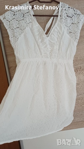 памучна дамска блуза с дантела, снимка 1