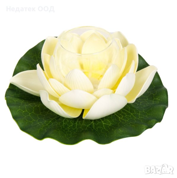 Декоративна поставка за свещ водна лилия,  Reso, 20см, снимка 1