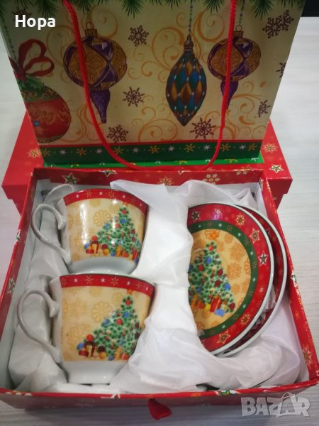 Коледен сервиз за кафе в Коледна кутия , снимка 1