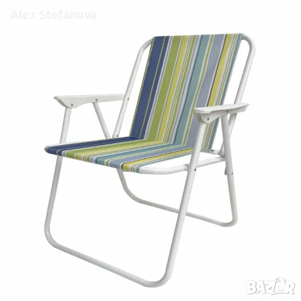 Плажен згъваем стол цветни райета 73*52*43cm  Без избор на Цвят ., снимка 1